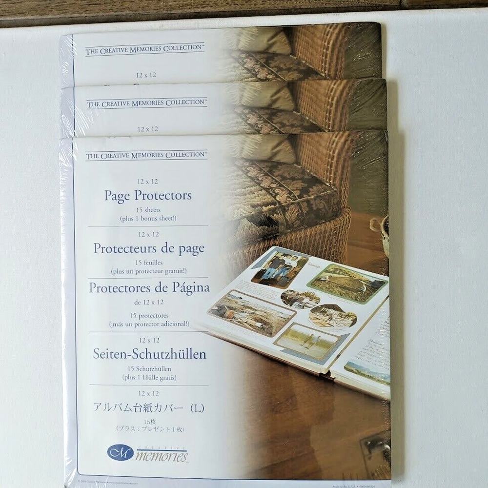 3 NEW Creative Memories Collection Page Protectors Scrapbook Clear Refill 12x12
